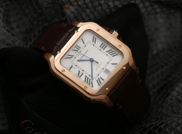 The Cartier has retained all the iconic features of the brand including the blue steel hands and Roman numerals hour markers.