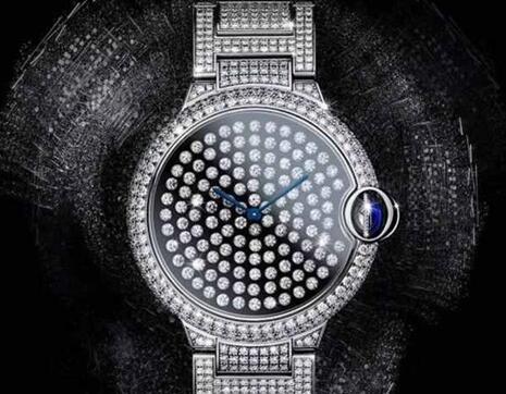 All the shiny diamonds paved on the timepiece make the Cartier very noble and precious.